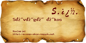Sóvágó Ákos névjegykártya
